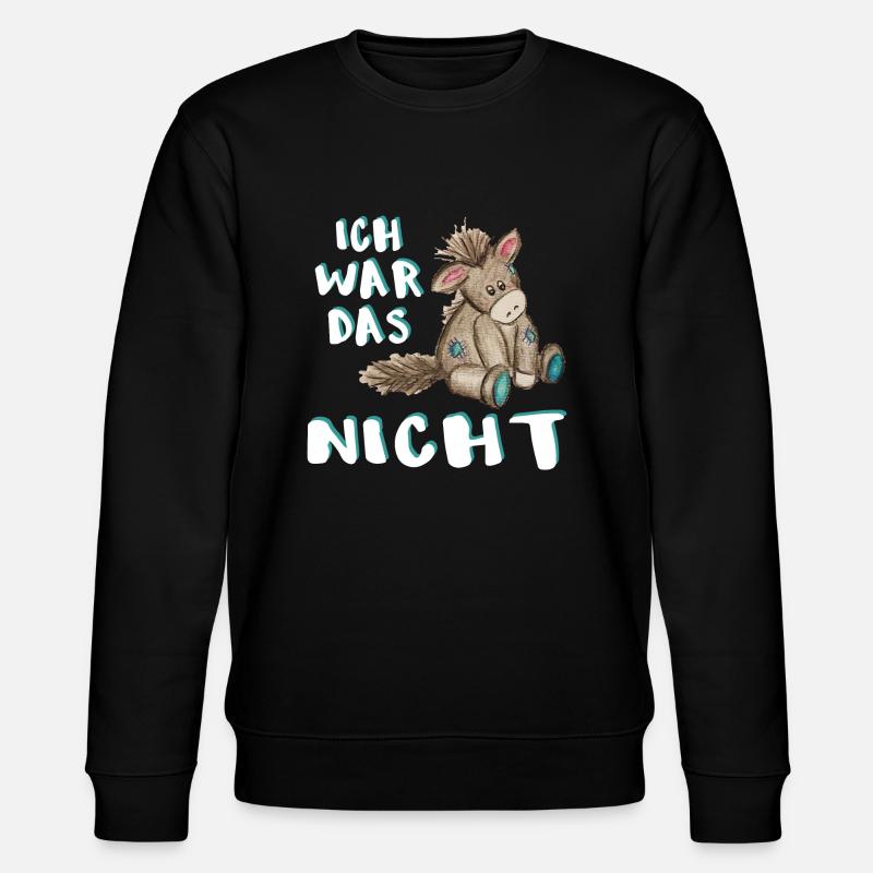 Süßer Esel, ich war das nicht Esel - Stanley/Stella Unisex Bio-Sweatshirt CHANGER  - Schwarz