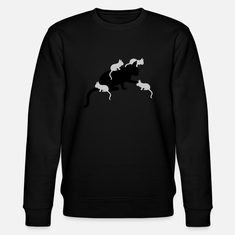 Many Kitten Mama Cat - Stanley/Stella CHANGER Unisex Organic Sweatshirt - black