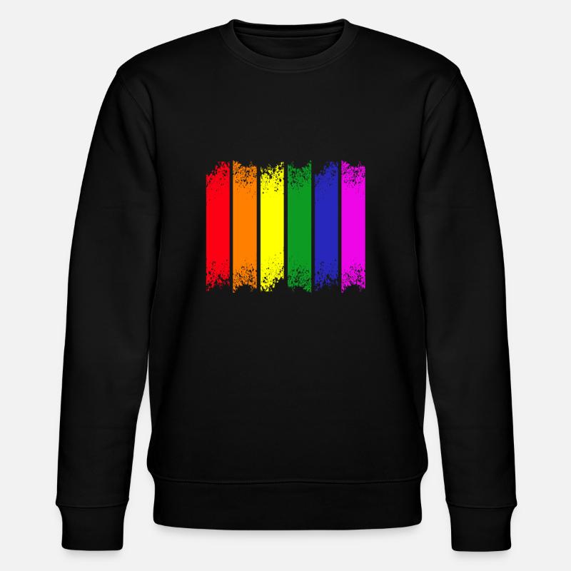 Fierté à rayures arc-en-ciel - Sweat bio CHANGER Stanley/Stella Unisexe - noir