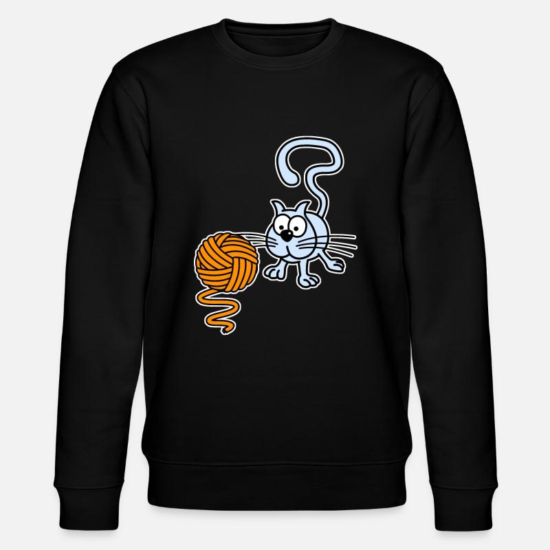 Cat playing with a ball - Stanley/Stella CHANGER Unisex Organic Sweatshirt - black