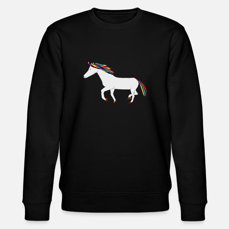buntes Einhorn - Stanley/Stella Unisex Bio-Sweatshirt CHANGER  - Schwarz