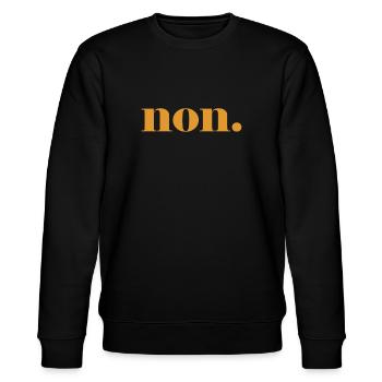 non. - nein - französisch - Frankreich - Stanley/Stella Unisex Bio-Sweatshirt CHANGER  - Schwarz - Vorne - Nik (191cm) & Marisol (170cm)