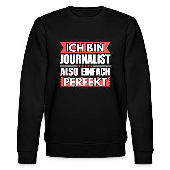 Einfach ein Perfekter Journalist - Stanley/Stella Unisex Bio-Sweatshirt CHANGER  - Schwarz - Vorne - Nik (191cm) & Marisol (170cm)