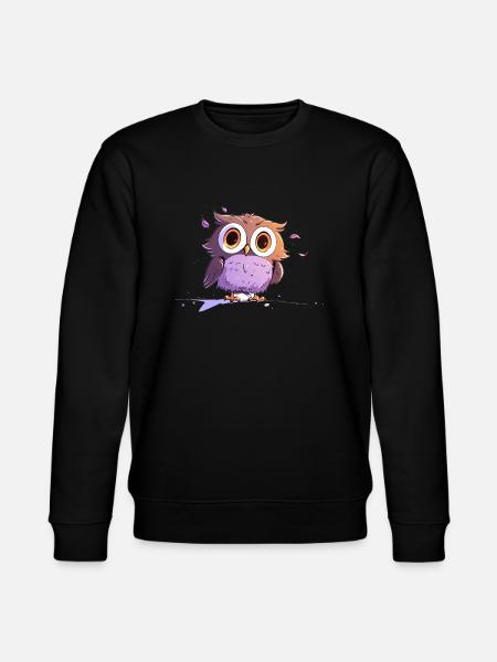 Überraschte Eule - Stanley/Stella Unisex Bio-Sweatshirt CHANGER - Schwarz