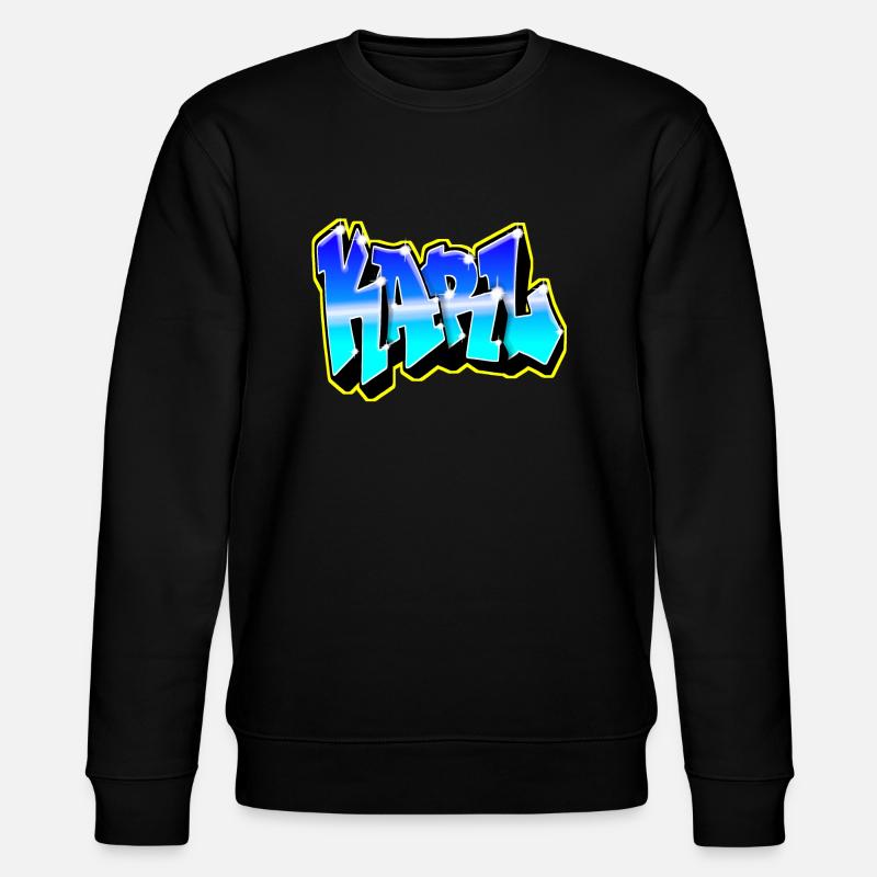 KARL Graffiti Blue and Yellow - Stanley/Stella CHANGER Unisex Organic Sweatshirt - black