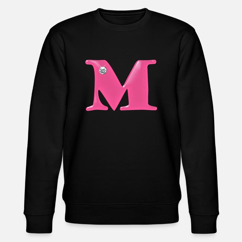 Buchstabe M Strasssteinchen - Stanley/Stella Unisex Bio-Sweatshirt CHANGER  - Schwarz