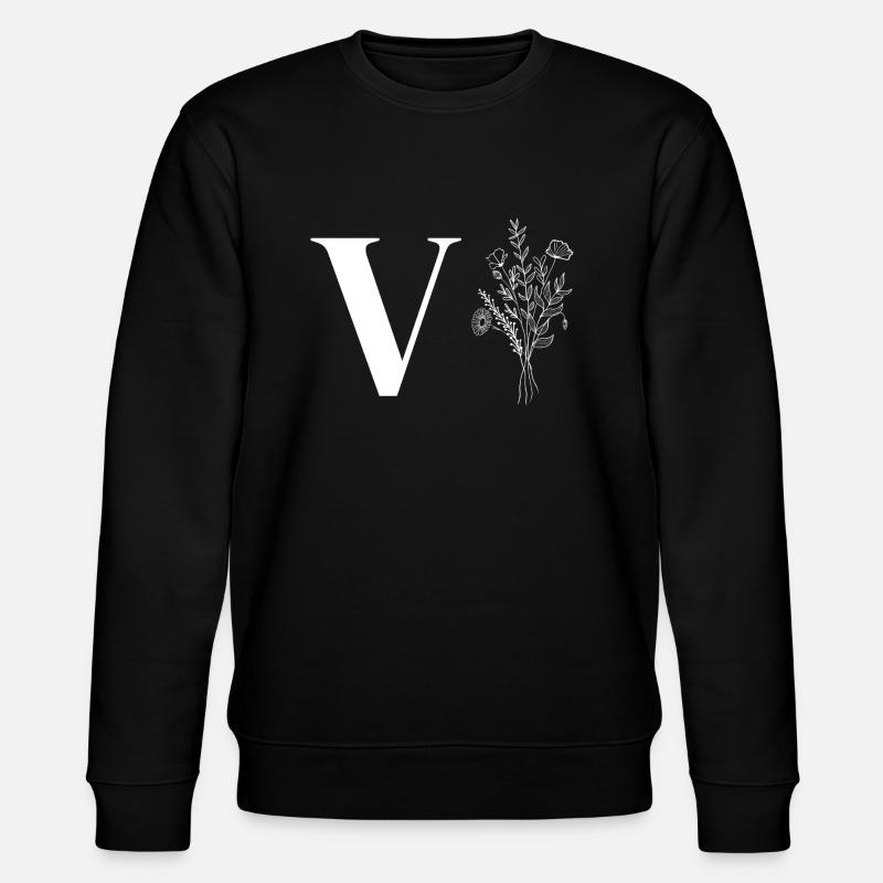Minimalistische Blumen - Stanley/Stella Unisex Bio-Sweatshirt CHANGER  - Schwarz