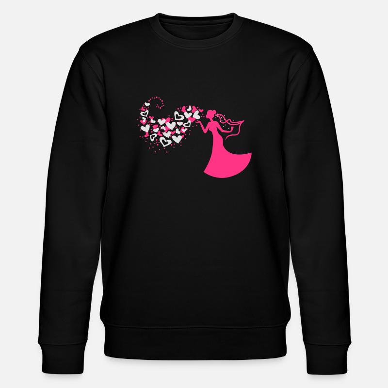 Braut mit Herzwolke - Stanley/Stella Unisex Bio-Sweatshirt CHANGER  - Schwarz