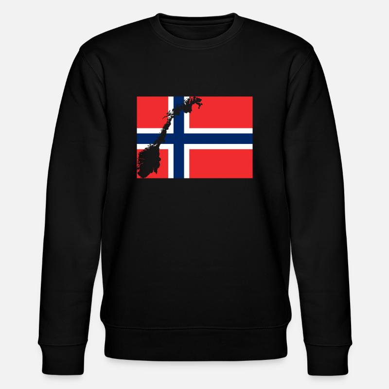 Norges Flagg - Stanley/Stella Unisex Bio-Sweatshirt CHANGER  - Schwarz