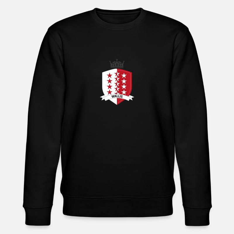 Drapeau Valais Wallis - Stanley/Stella Unisex Bio-Sweatshirt CHANGER  - Schwarz