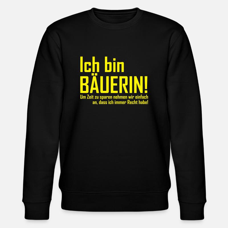 ich bin bäuerin - Stanley/Stella Unisex Bio-Sweatshirt CHANGER  - Schwarz