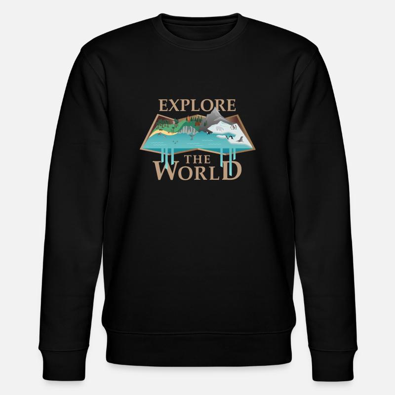 Carte et animaux (Explorer) - Sweat bio CHANGER Stanley/Stella Unisexe - noir