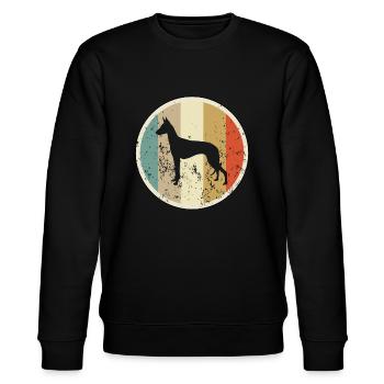Podenco Windhund - Stanley/Stella Unisex Bio-Sweatshirt CHANGER  - Schwarz - Vorne - Nik (191cm) & Marisol (170cm)