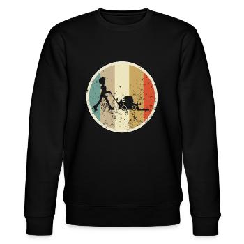 Rasenmähen Mähen Rasenmäher - Stanley/Stella Unisex Bio-Sweatshirt CHANGER  - Schwarz - Vorne - Nik (191cm) & Marisol (170cm)