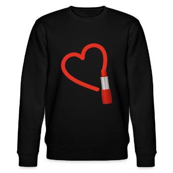 Rouge à lèvres rouge avec cœur - Sweat bio CHANGER Stanley/Stella Unisexe - noir - Devant - Nik (191cm) & Marisol (170cm)