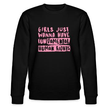 Mädchen wollen einfach nur Grundrechte haben - Stanley/Stella Unisex Bio-Sweatshirt CHANGER  - Schwarz - Vorne - Nik (191cm) & Marisol (170cm)