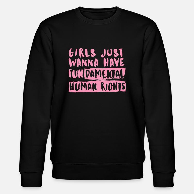 Mädchen wollen einfach nur Grundrechte haben - Stanley/Stella Unisex Bio-Sweatshirt CHANGER  - Schwarz