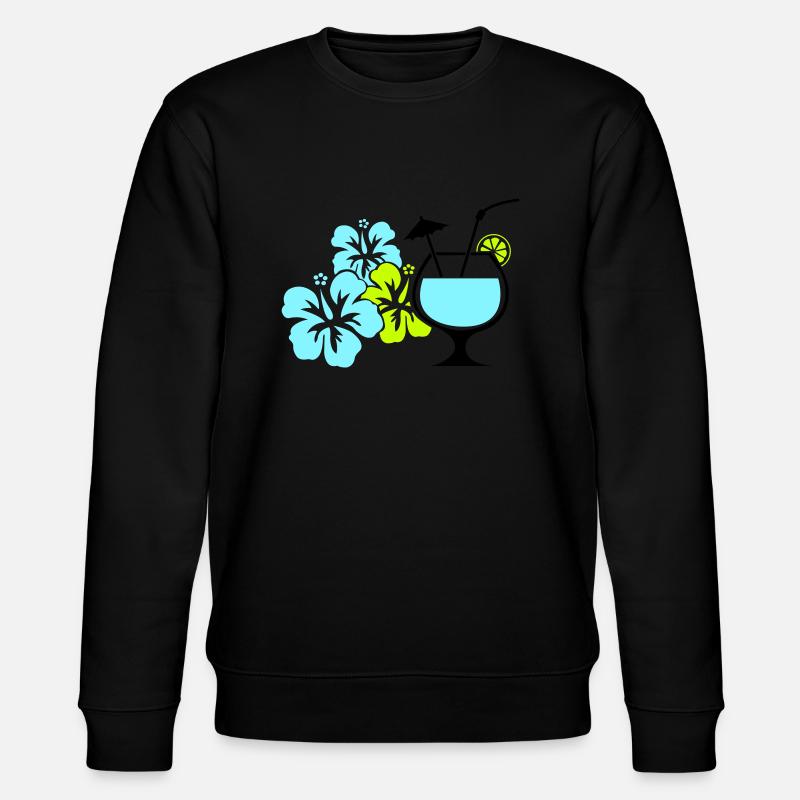 Cocktail Blumen Hawaii - Stanley/Stella Unisex Bio-Sweatshirt CHANGER  - Schwarz