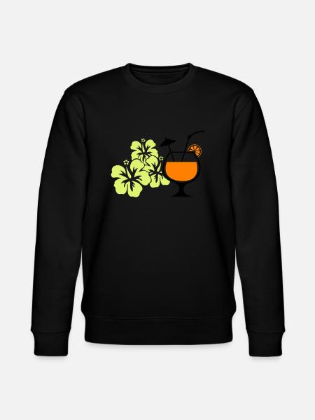 Hawaiian Hibiscus Cocktail - Stanley/Stella CHANGER Unisex Organic Sweatshirt - black