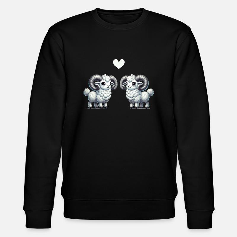 widder cartoon love - Stanley/Stella Unisex Bio-Sweatshirt CHANGER  - Schwarz