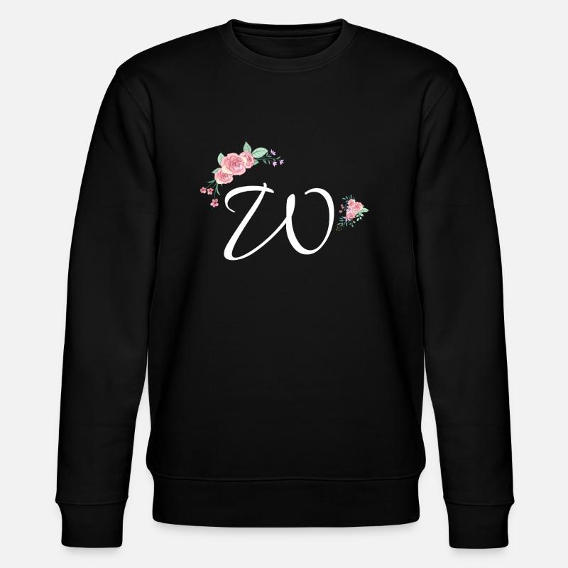 Lettre w fleurs - Sweat bio CHANGER Stanley/Stella Unisexe - noir