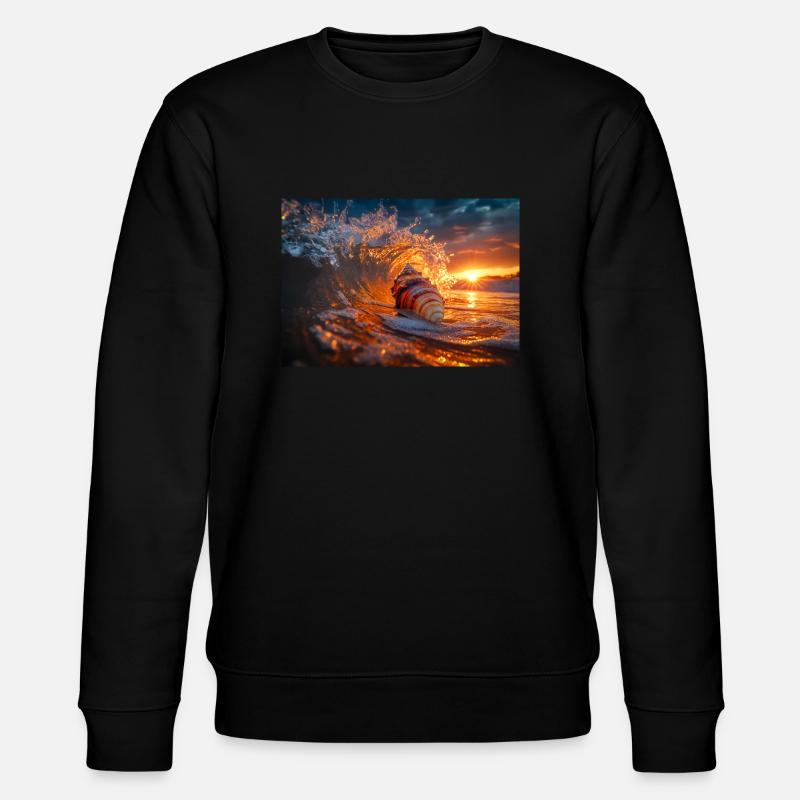 Sunset Wave & Seashell Symphony - Stanley/Stella Unisex Bio-Sweatshirt CHANGER  - Schwarz