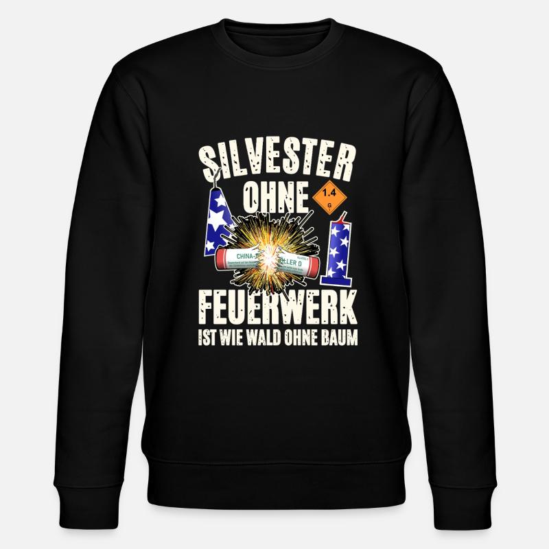 Pyro an Silvester - Stanley/Stella Unisex Bio-Sweatshirt CHANGER  - Schwarz