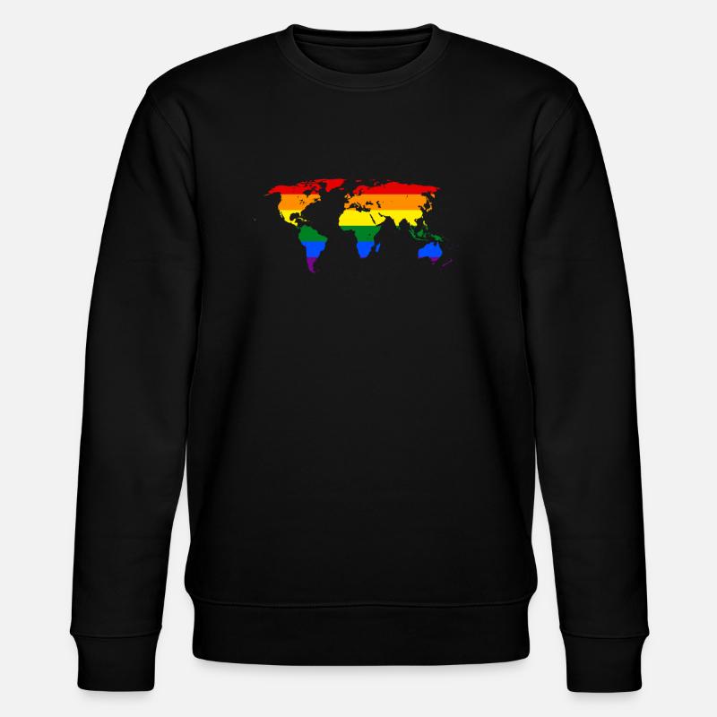 rainbow-world-map - Stanley/Stella Unisex Bio-Sweatshirt CHANGER  - Schwarz