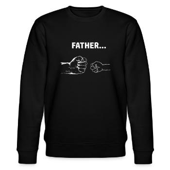 Vater und Sohn Tochter Dad Partnerlook Eltern Kind - Stanley/Stella Unisex Bio-Sweatshirt CHANGER  - Schwarz - Vorne - Nik (191cm) & Marisol (170cm)