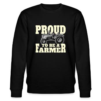 Stolz darauf, Landwirt zu sein. Stolz auf den Bauern. - Stanley/Stella Unisex Bio-Sweatshirt CHANGER  - Schwarz - Vorne - Nik (191cm) & Marisol (170cm)