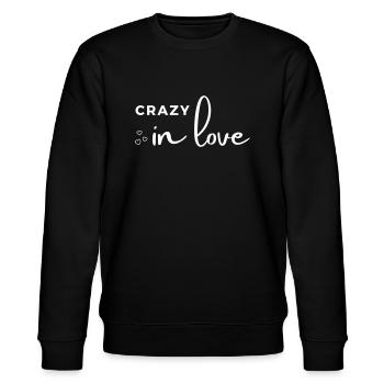 JGA Junggesellinnenabschied Braut crazy in love - Stanley/Stella Unisex Bio-Sweatshirt CHANGER  - Schwarz - Vorne - Nik (191cm) & Marisol (170cm)