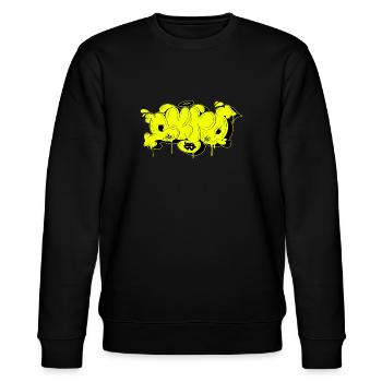 Cyrograff Nr. 8 - Stanley/Stella Unisex Bio-Sweatshirt CHANGER  - Schwarz - Vorne - Nik (191cm) & Marisol (170cm)