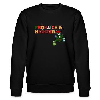 Fröhlich Highter Weihnachten - Stanley/Stella Unisex Bio-Sweatshirt CHANGER  - Schwarz - Vorne - Nik (191cm) & Marisol (170cm)