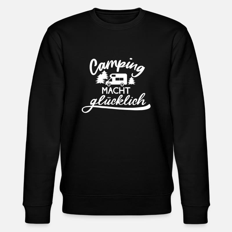 Camping macht glücklich - Stanley/Stella Unisex Bio-Sweatshirt CHANGER  - Schwarz