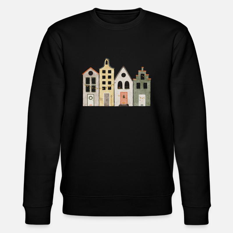 Weihnachtshäuser - Stanley/Stella Unisex Bio-Sweatshirt CHANGER  - Schwarz