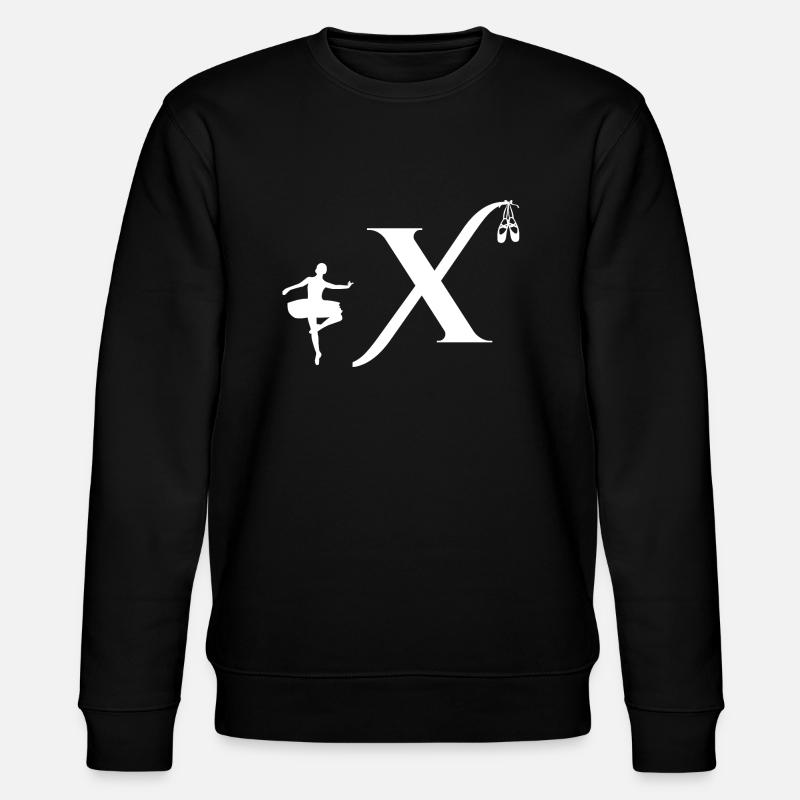Buchstabe x Ballerina - Stanley/Stella Unisex Bio-Sweatshirt CHANGER  - Schwarz