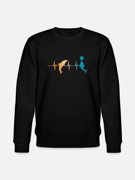 Dolphin heartbeat - Stanley/Stella CHANGER Unisex Organic Sweatshirt - black