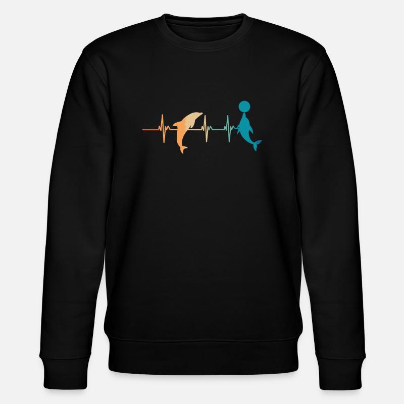 Delphin-Herzschlag - Stanley/Stella Unisex Bio-Sweatshirt CHANGER  - Schwarz