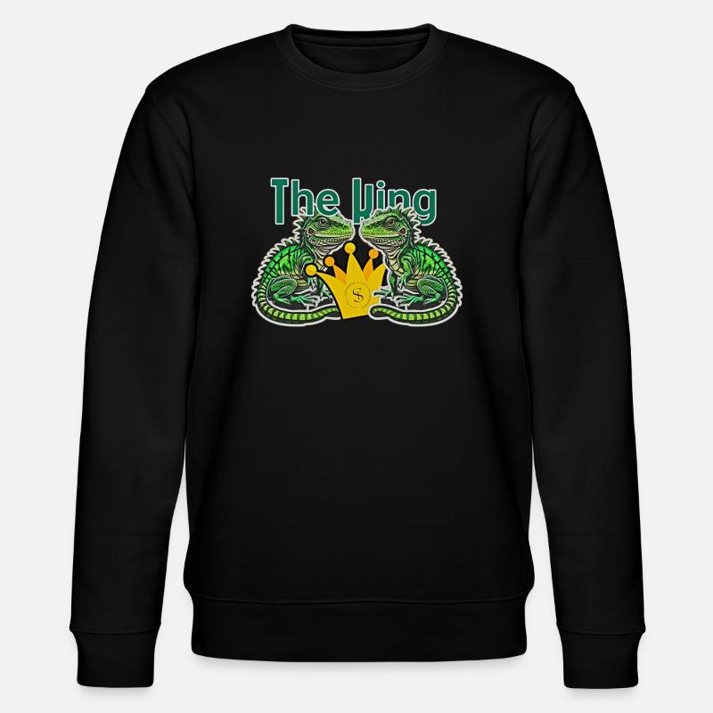 Der König Gecko - Stanley/Stella Unisex Bio-Sweatshirt CHANGER  - Schwarz