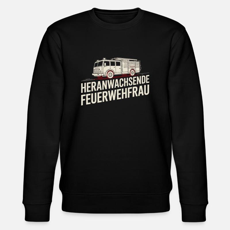 Heranwachsende Feuerwehrfrau – Geschenkidee - Stanley/Stella Unisex Bio-Sweatshirt CHANGER - Schwarz