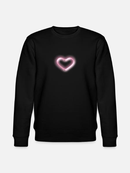 Herz, rosa Glow - Stanley/Stella Unisex Bio-Sweatshirt CHANGER - Schwarz