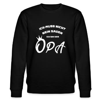 Opa Geschenk bester Opa - Stanley/Stella Unisex Bio-Sweatshirt CHANGER  - Schwarz - Vorne - Nik (191cm) & Marisol (170cm)