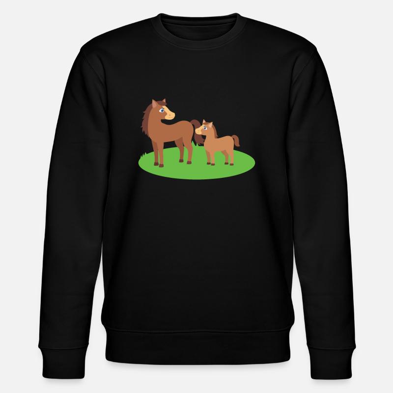 Pferd Mutter und Kind - Stanley/Stella Unisex Bio-Sweatshirt CHANGER  - Schwarz