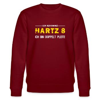 Hartz 8 Doppelt Pleite - Stanley/Stella Unisex Bio-Sweatshirt CHANGER  - Burgunderrot - Vorne - Nik (191cm) & Marisol (170cm)