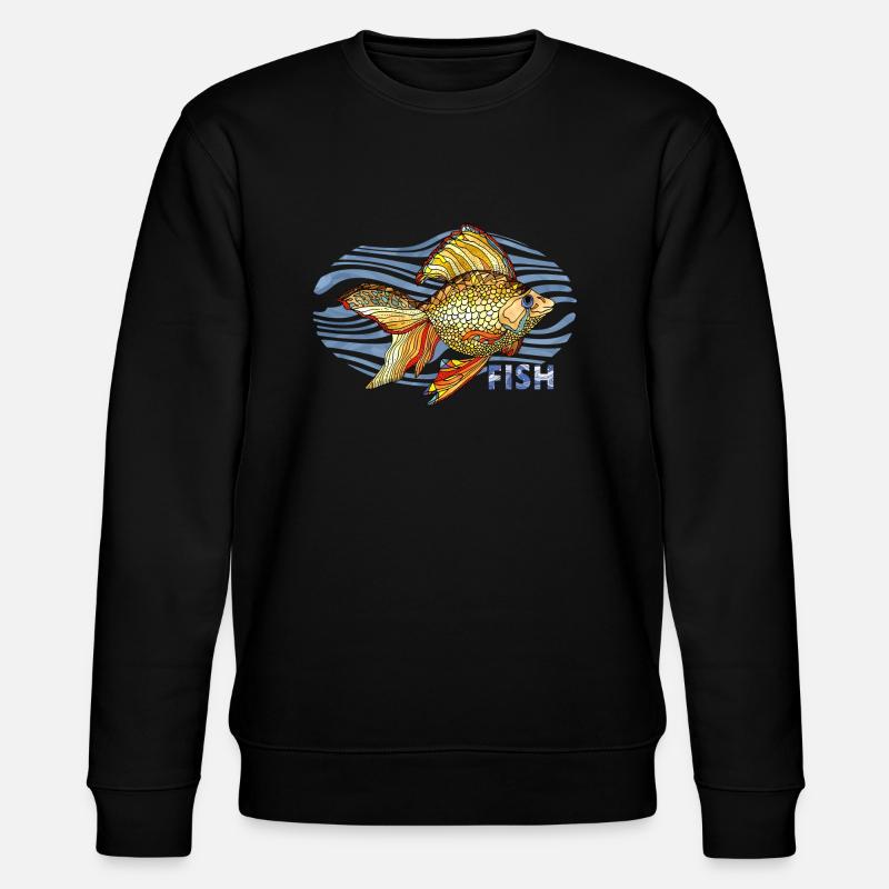 Fisch - Stanley/Stella Unisex Bio-Sweatshirt CHANGER  - Schwarz