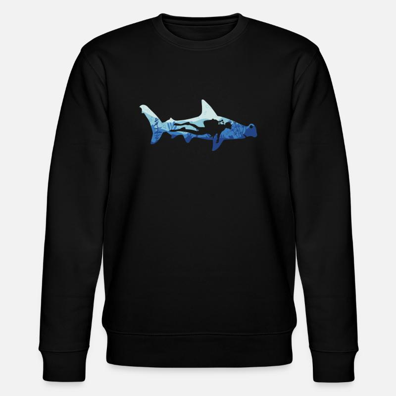Requin-marteau et plongeur - Sweat bio CHANGER Stanley/Stella Unisexe - noir