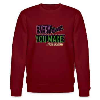 anniversary birthday present blogging funny quote - Stanley/Stella CHANGER Unisex Organic Sweatshirt - burgundy - Front - Nik (191cm) & Marisol (170cm)