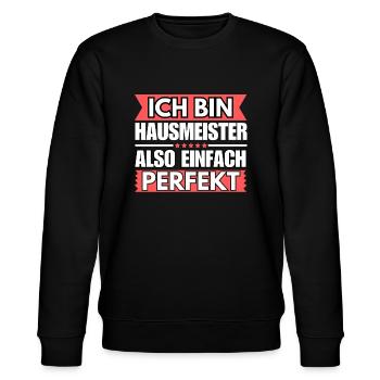 Einfach ein Perfekter Hausmeister - Stanley/Stella Unisex Bio-Sweatshirt CHANGER  - Schwarz - Vorne - Nik (191cm) & Marisol (170cm)