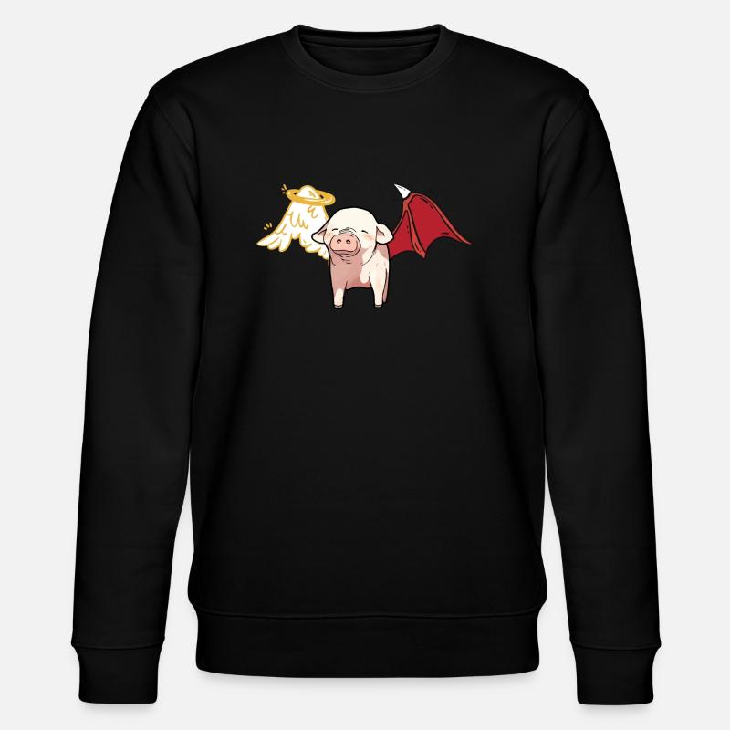 Celestial Satanic Pig Angel Devil - Stanley/Stella CHANGER Unisex Organic Sweatshirt - black