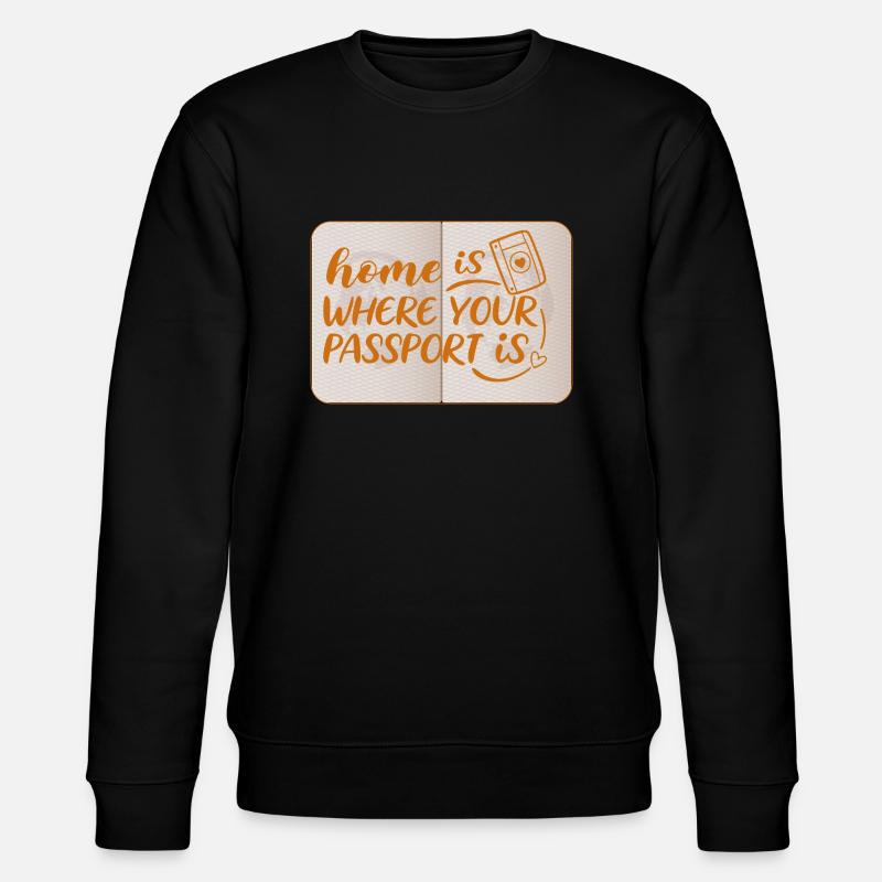 Reisen-Spruch-Zu Hause ist... - Stanley/Stella Unisex Bio-Sweatshirt CHANGER  - Schwarz